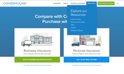 CoverHound Landing Page